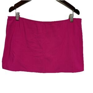 Lands' End Swim Skort Skirt Bottom Women's Plus Size 18 Magenta Ribbed Pull On